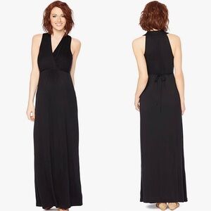 NWT Motherhood Maternity Sleeveless Surplice Maxi Dress with Empire Waist Tie